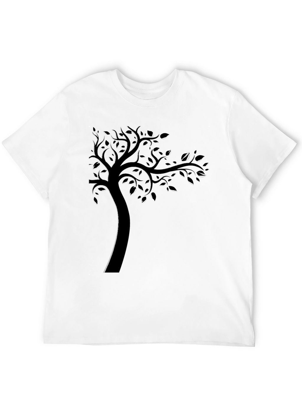 Abstract Tree Graphic Print Crew Neck T-Shirt