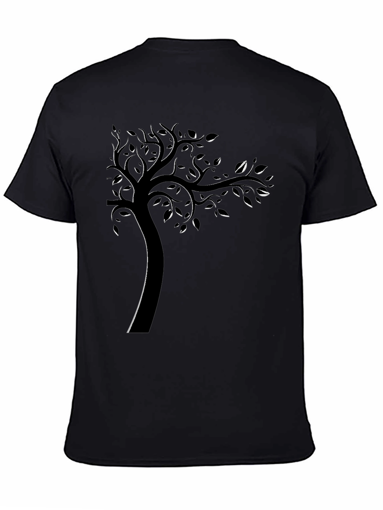 Abstract Tree Graphic Print Crew Neck T-Shirt