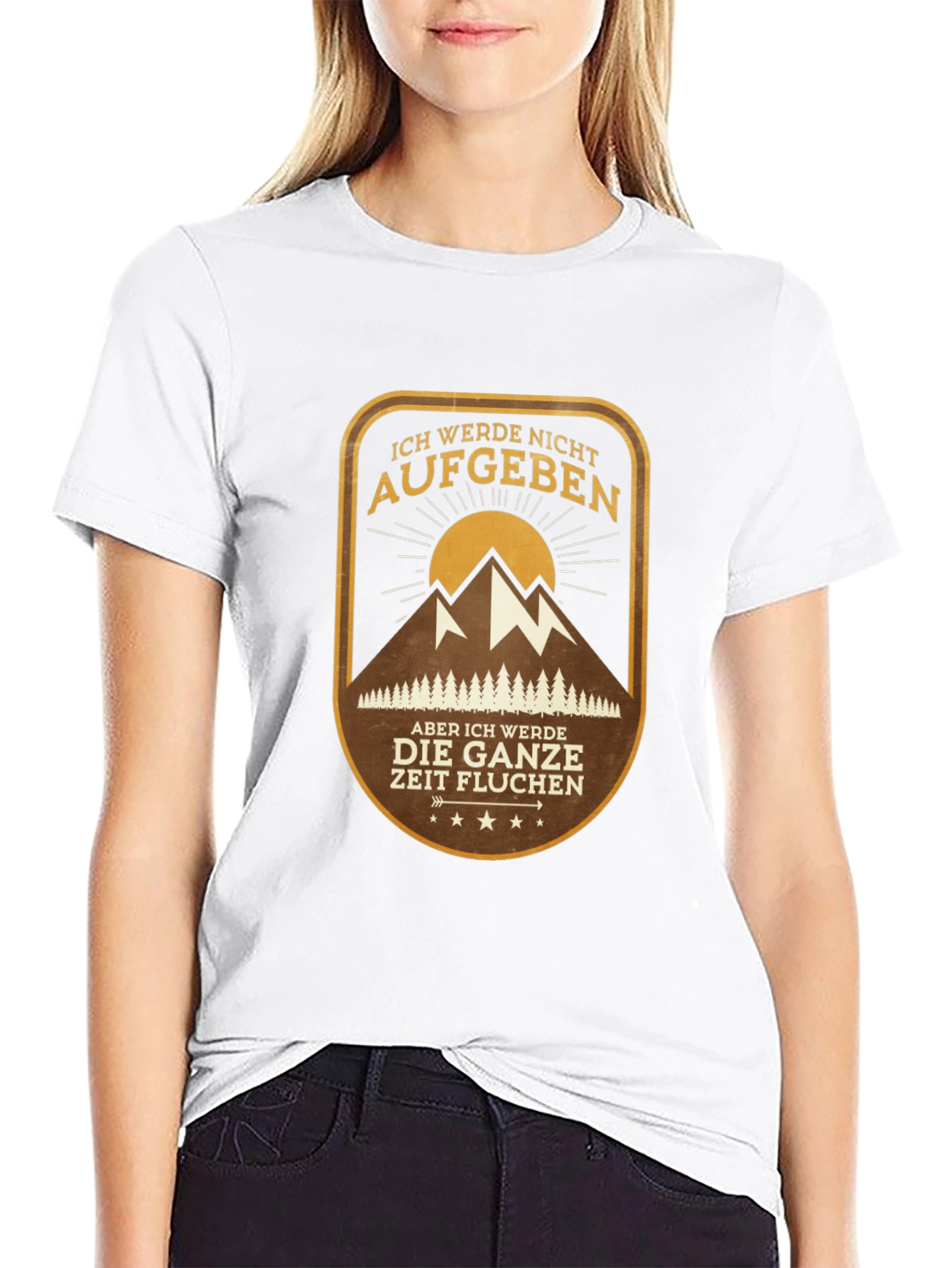 Mountain Hiking Graphic Tee - Never Give Up