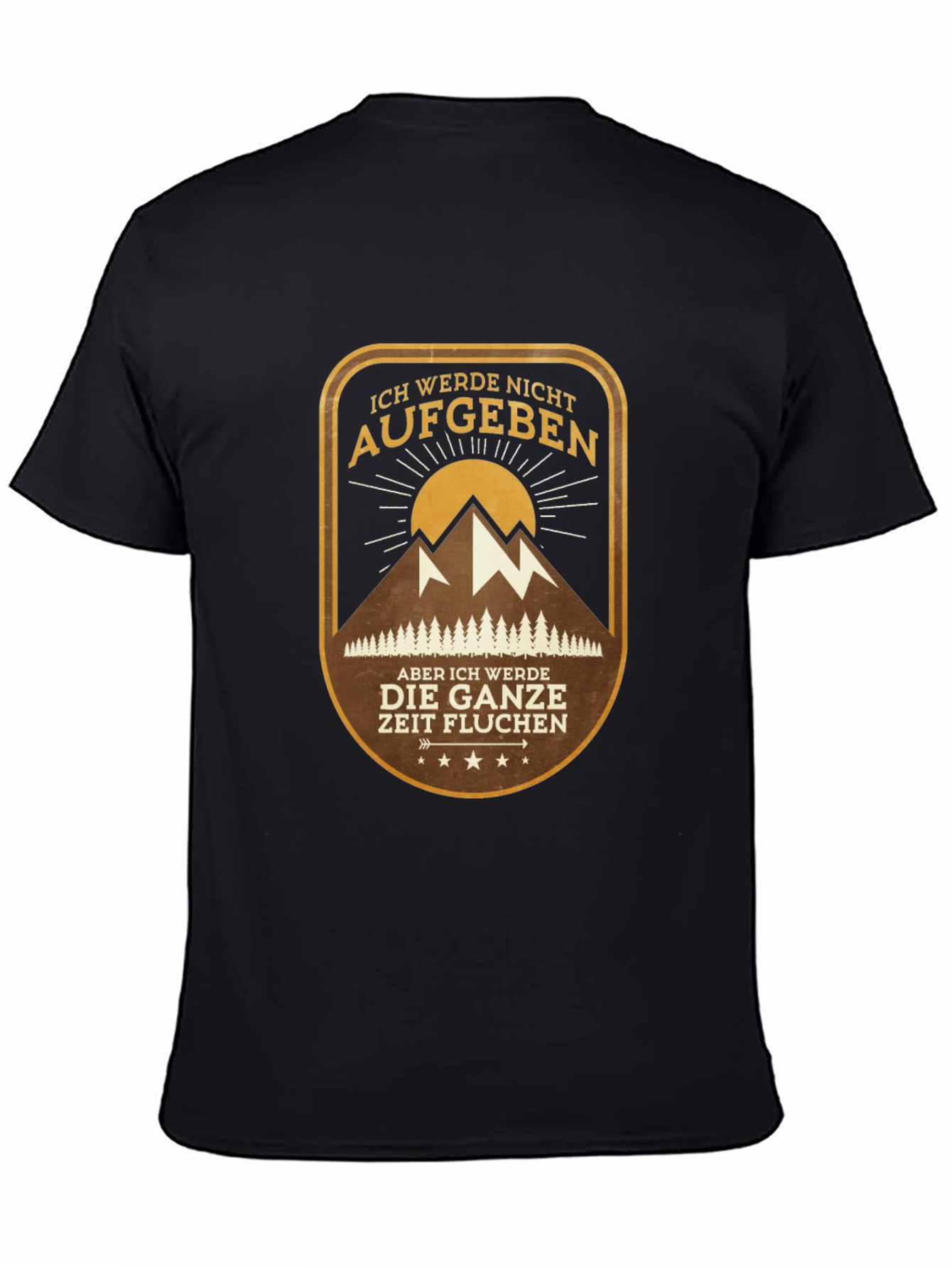 Mountain Hiking Graphic Tee - Never Give Up