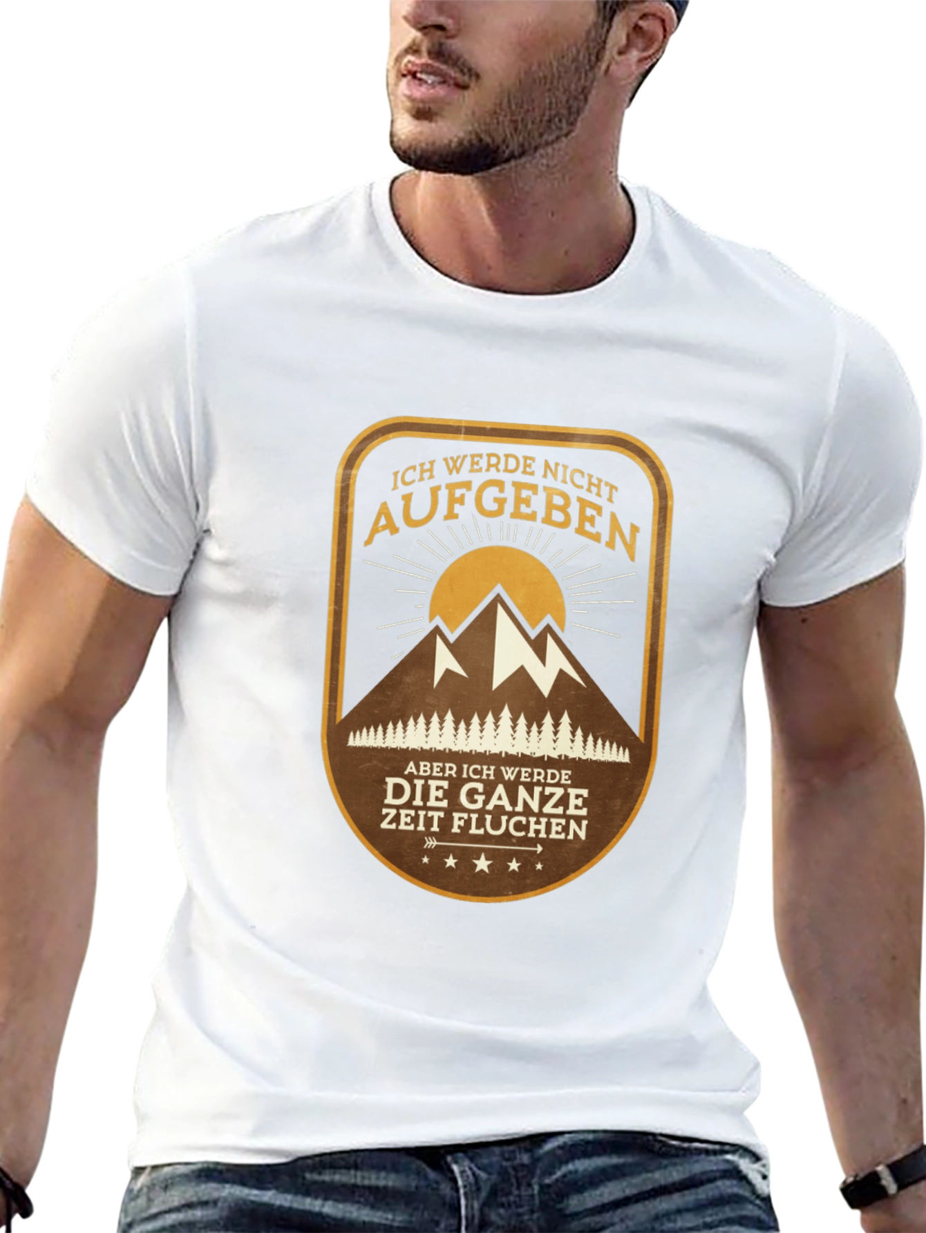 Mountain Hiking Graphic Tee - Never Give Up