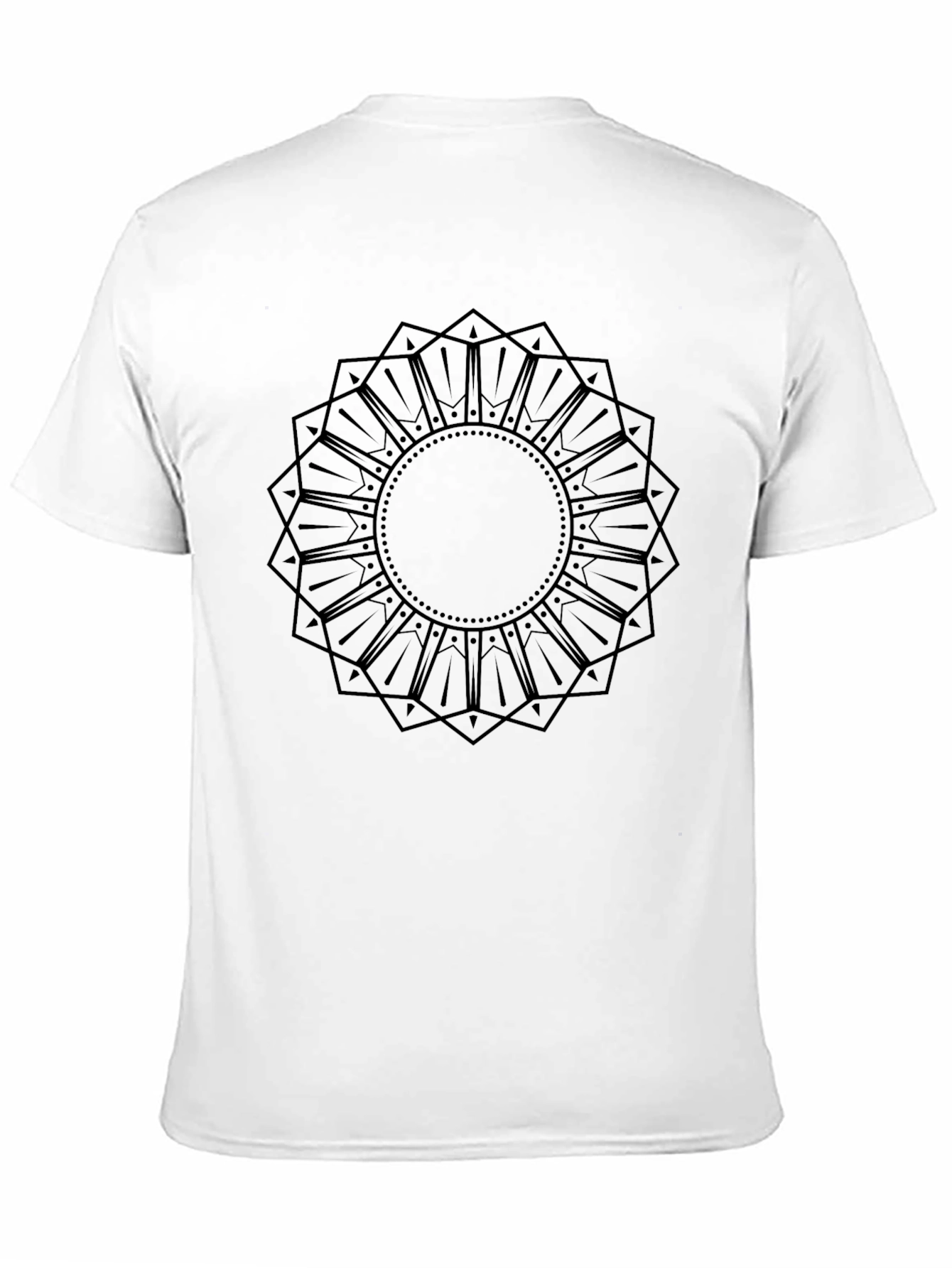 Geometric Mandala Graphic Print Black T-Shirt
