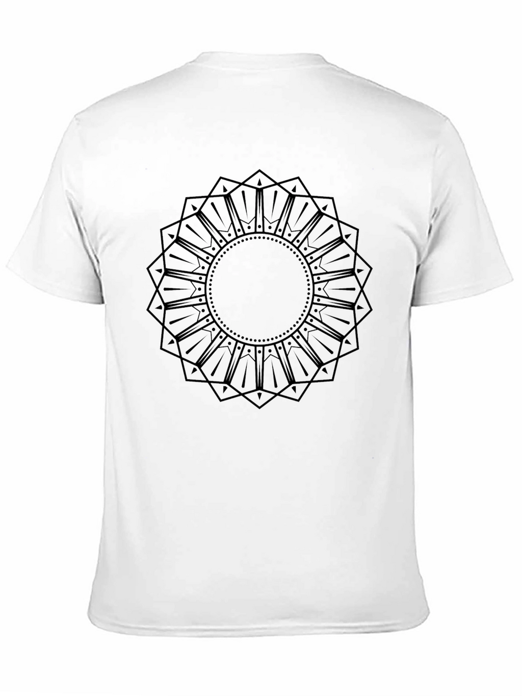 Geometric Mandala Graphic Print Black T-Shirt