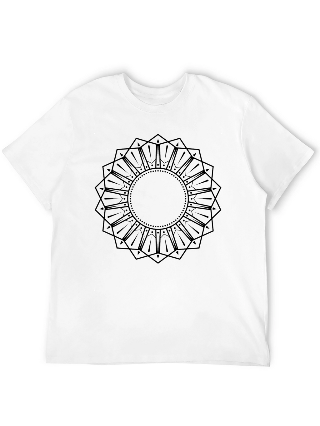 Geometric Mandala Graphic Print Black T-Shirt