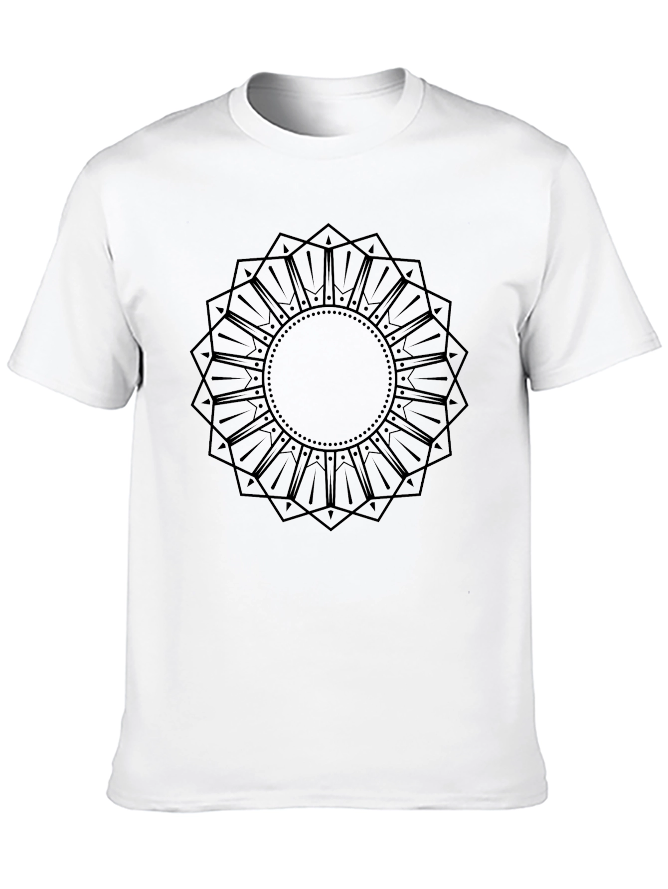 Geometric Mandala Graphic Print Black T-Shirt