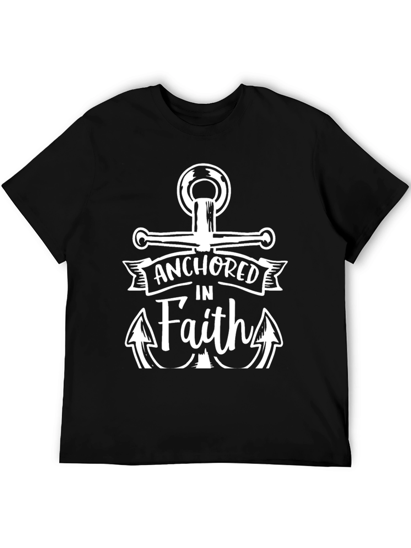 Anchored in Faith Black T-Shirt