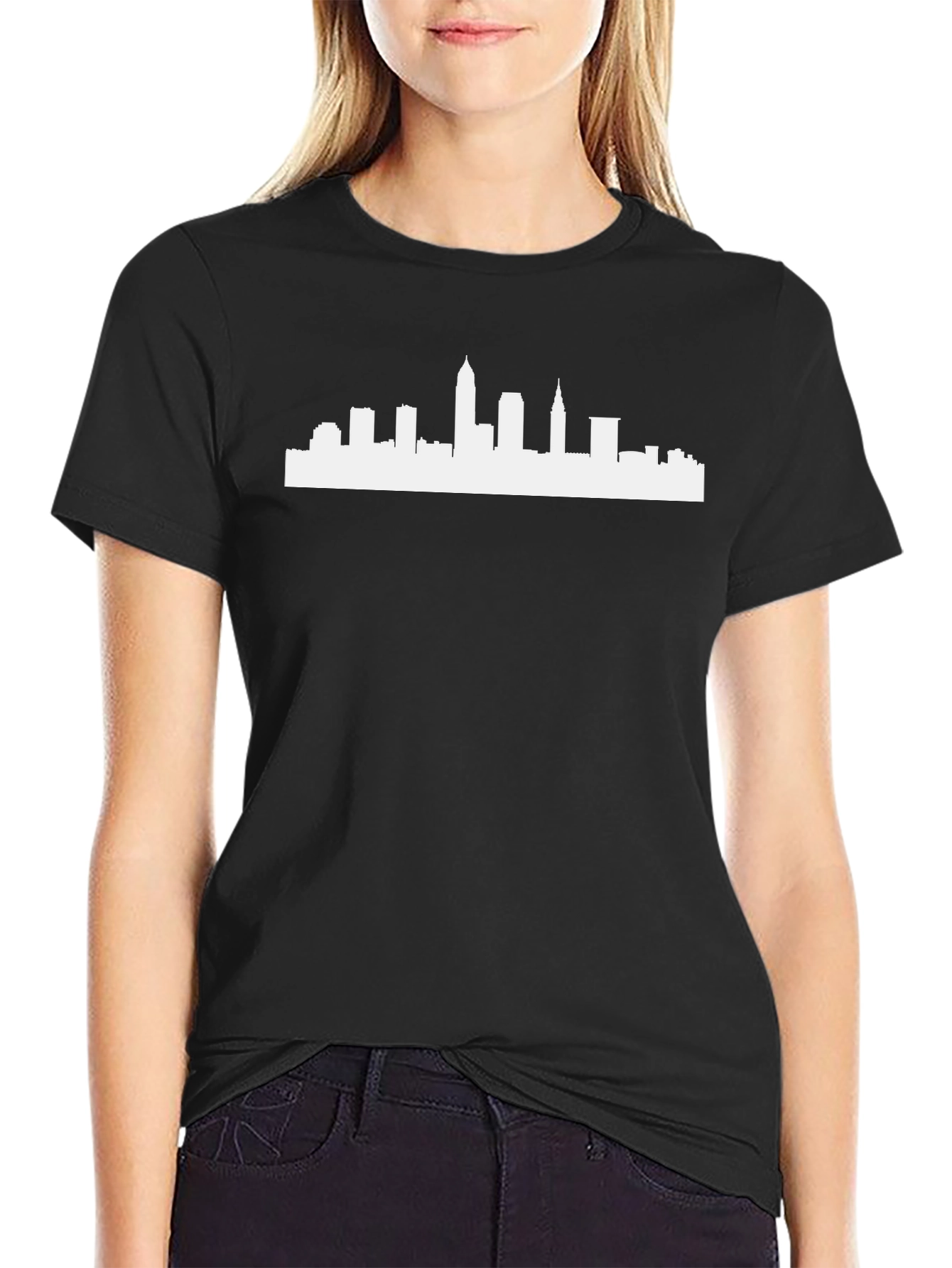 City Skyline Graphic Tee - Modern Black T-Shirt
