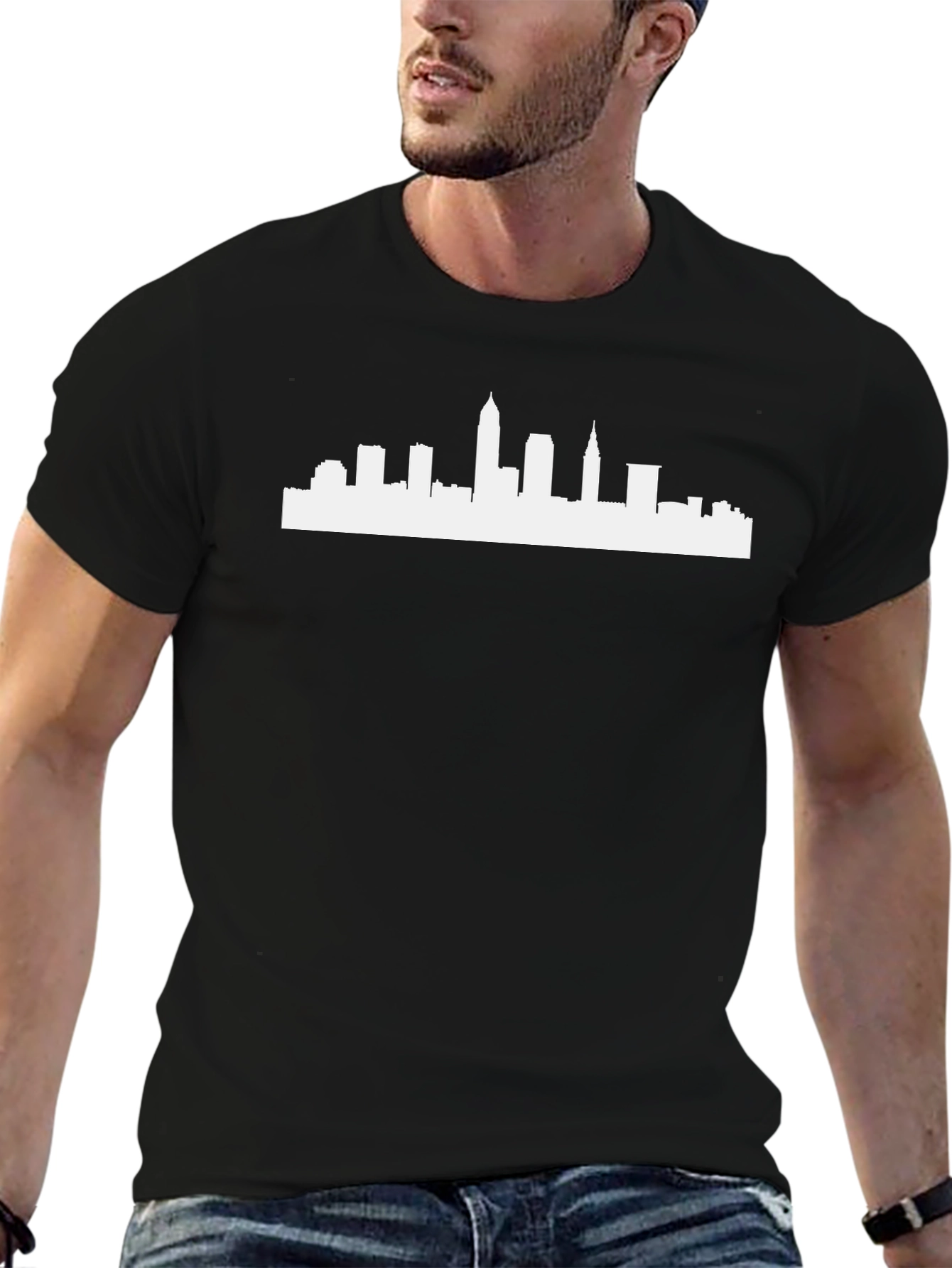City Skyline Graphic Tee - Modern Black T-Shirt