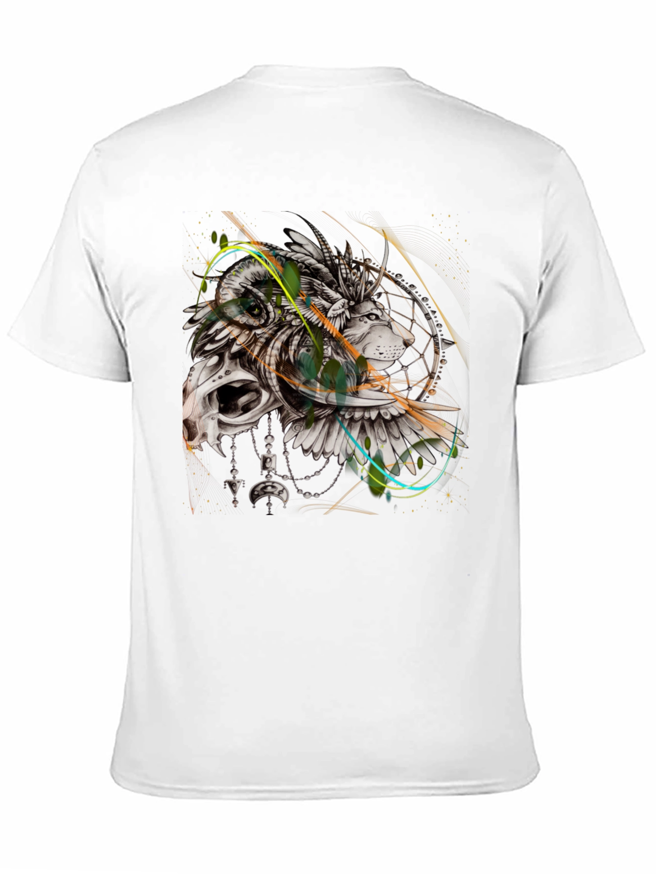 Lion Dreamcatcher Graphic Black T-Shirt