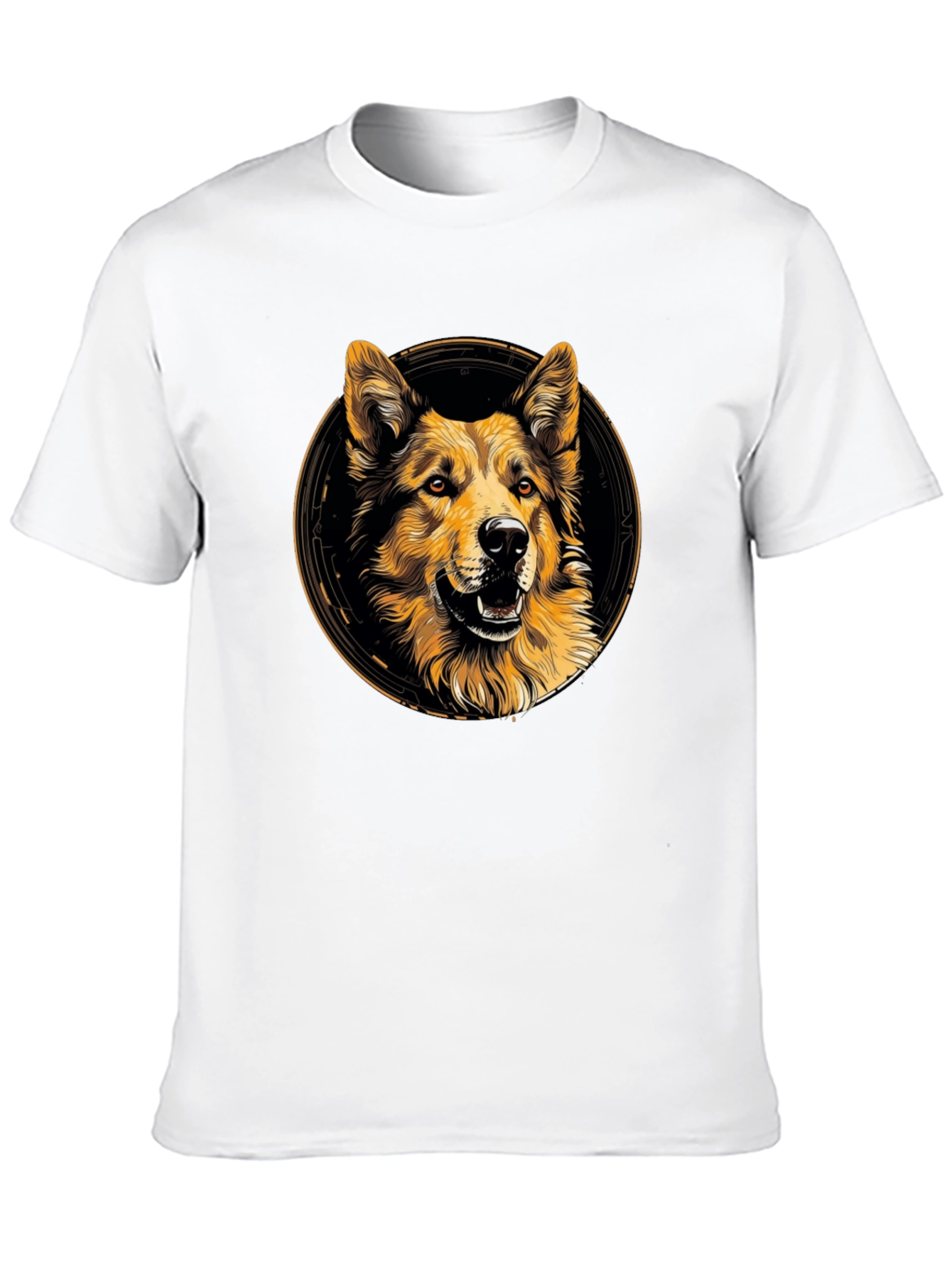 Dog Graphic Print Crew Neck T-Shirt