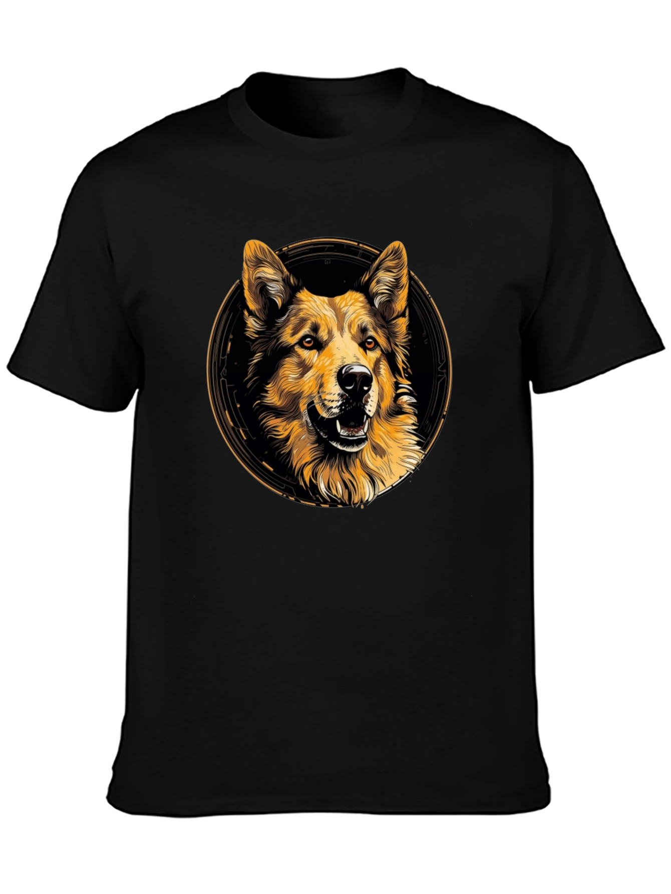 Dog Graphic Print Crew Neck T-Shirt