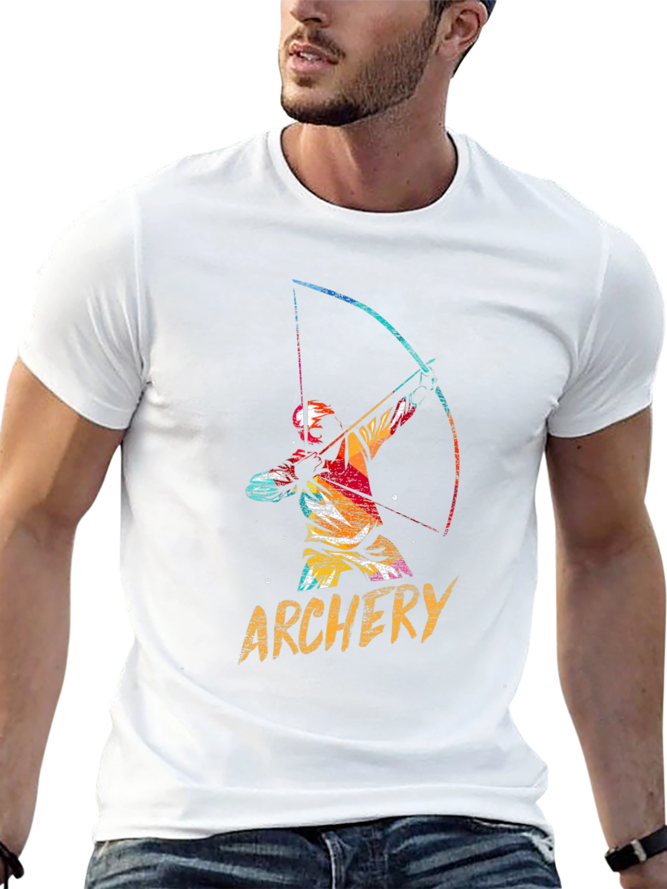Archery Graphic Tee - Mens Black Cotton T-Shirt