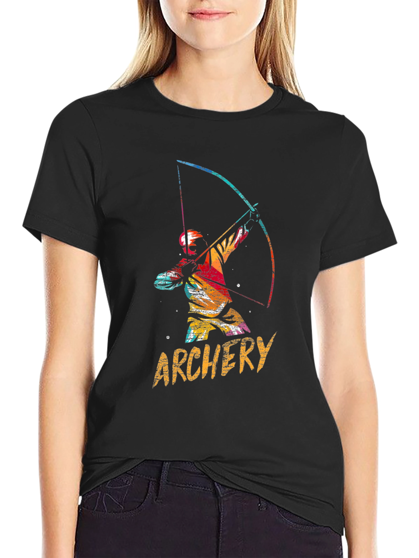 Archery Graphic Tee - Mens Black Cotton T-Shirt