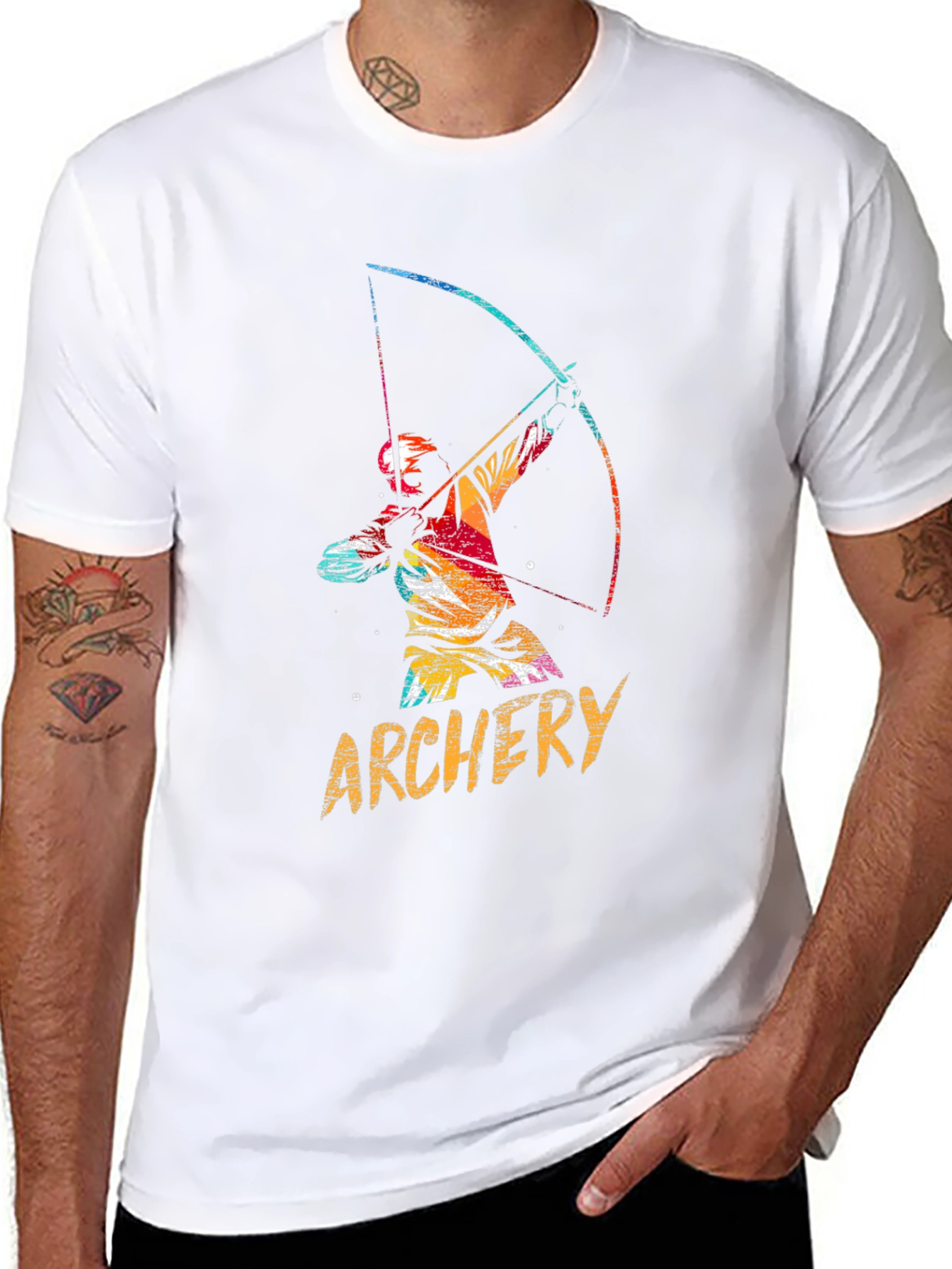 Archery Graphic Tee - Mens Black Cotton T-Shirt