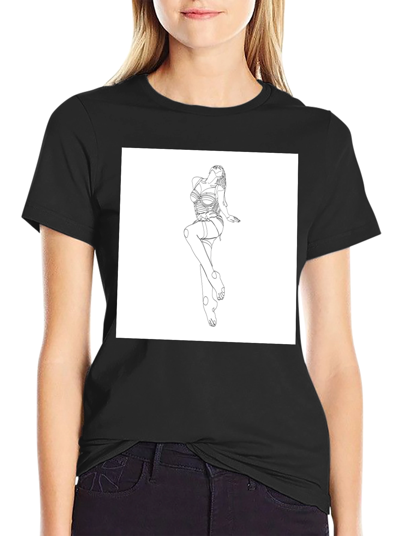 Line Art Graphic Tee - Modern Minimalist Design