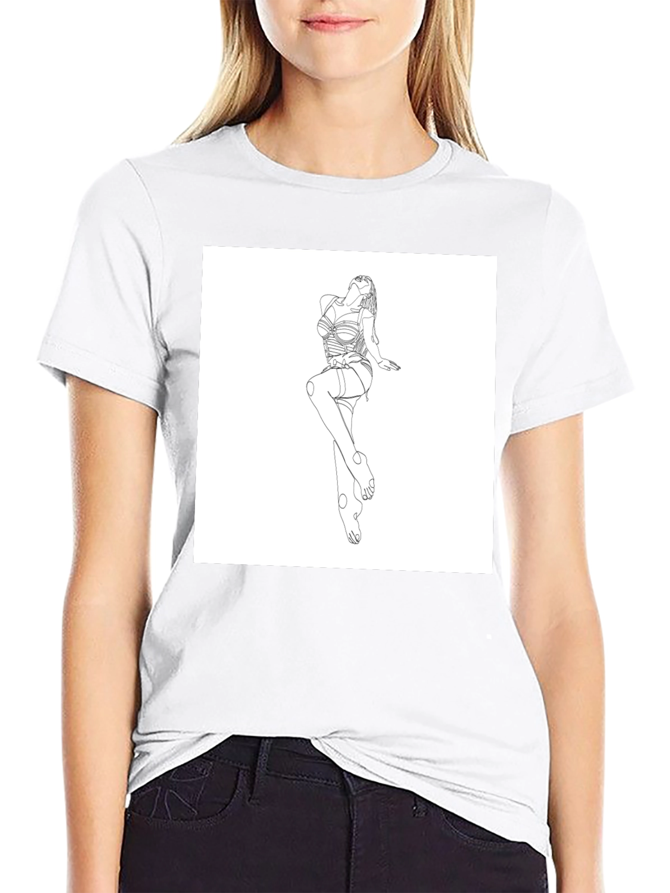 Line Art Graphic Tee - Modern Minimalist Design