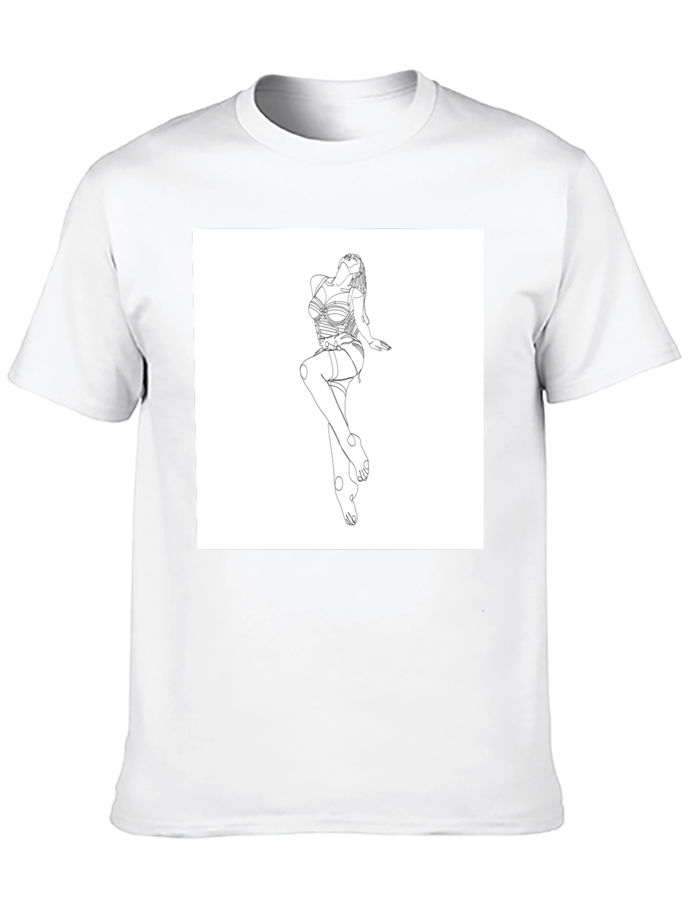 Line Art Graphic Tee - Modern Minimalist Design