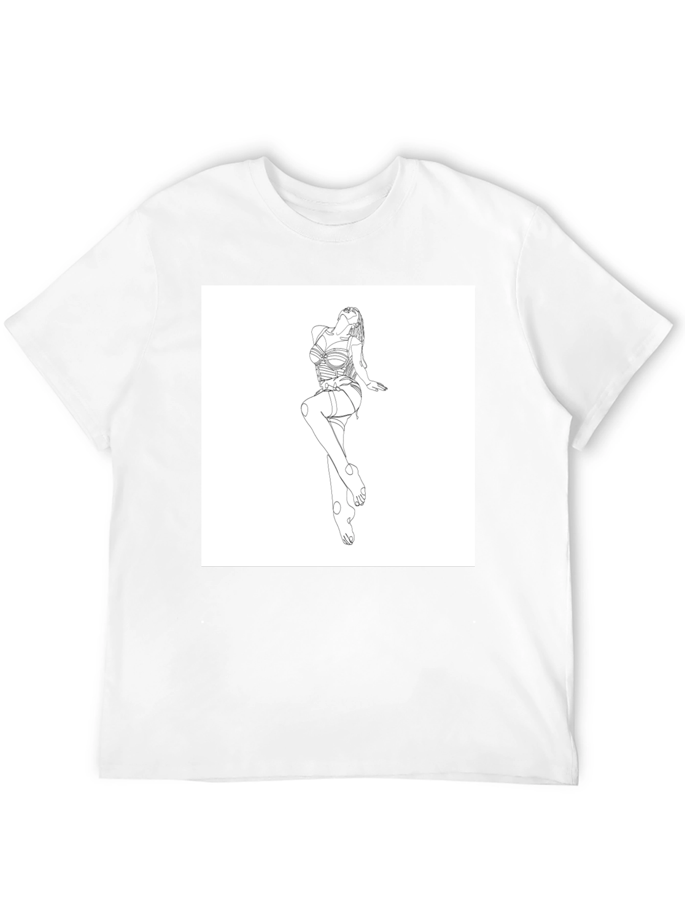 Line Art Graphic Tee - Modern Minimalist Design