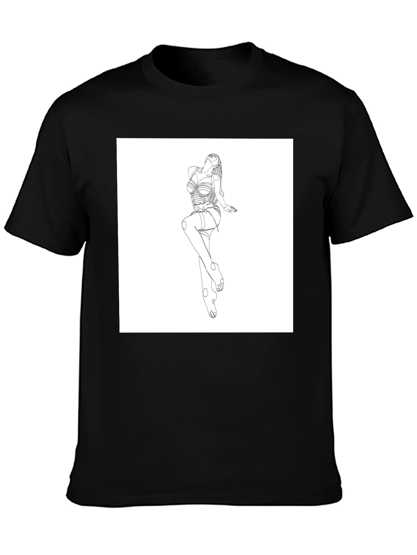 Line Art Graphic Tee - Modern Minimalist Design