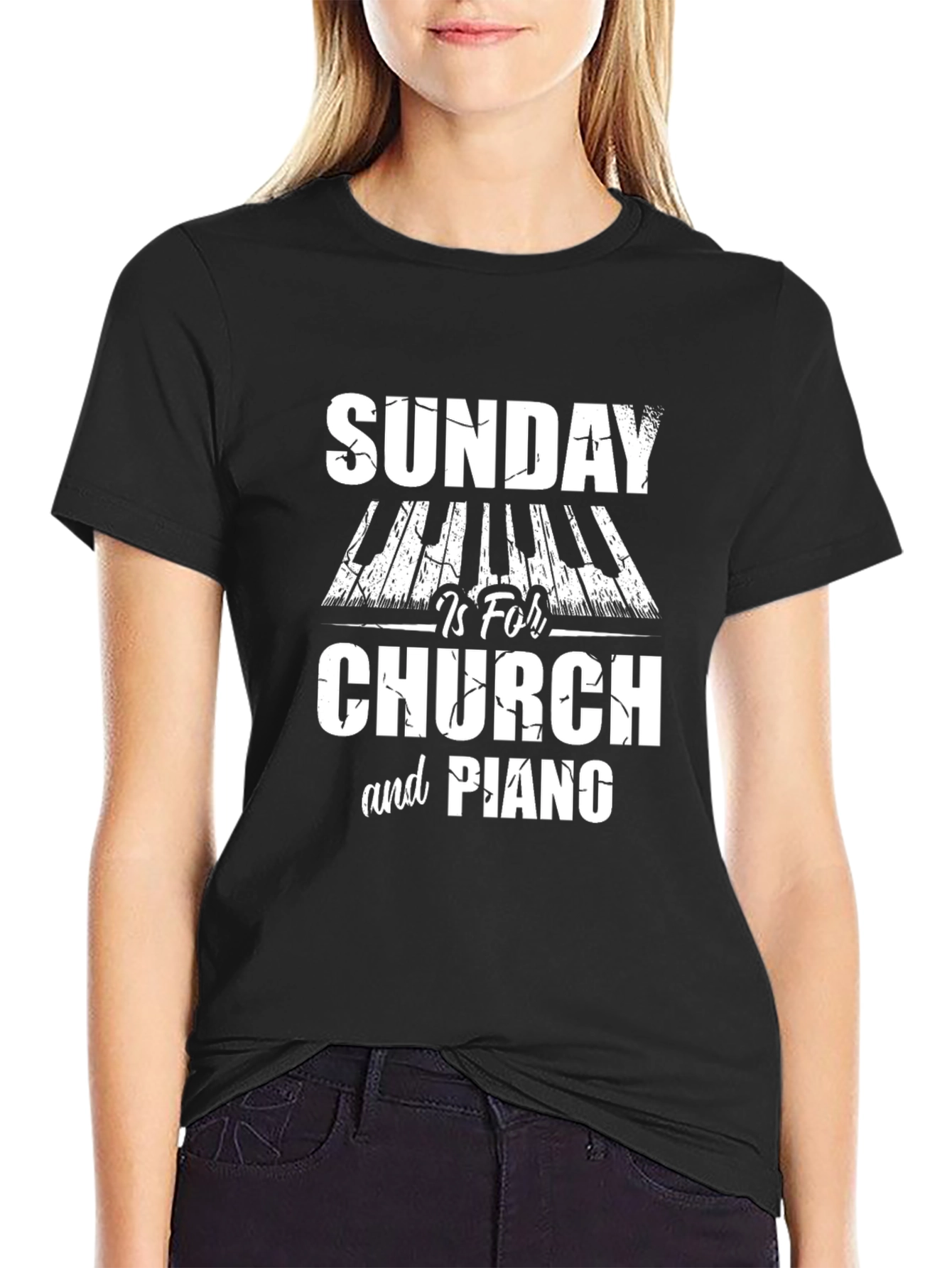 Sunday Church & Piano Graphic Tee
