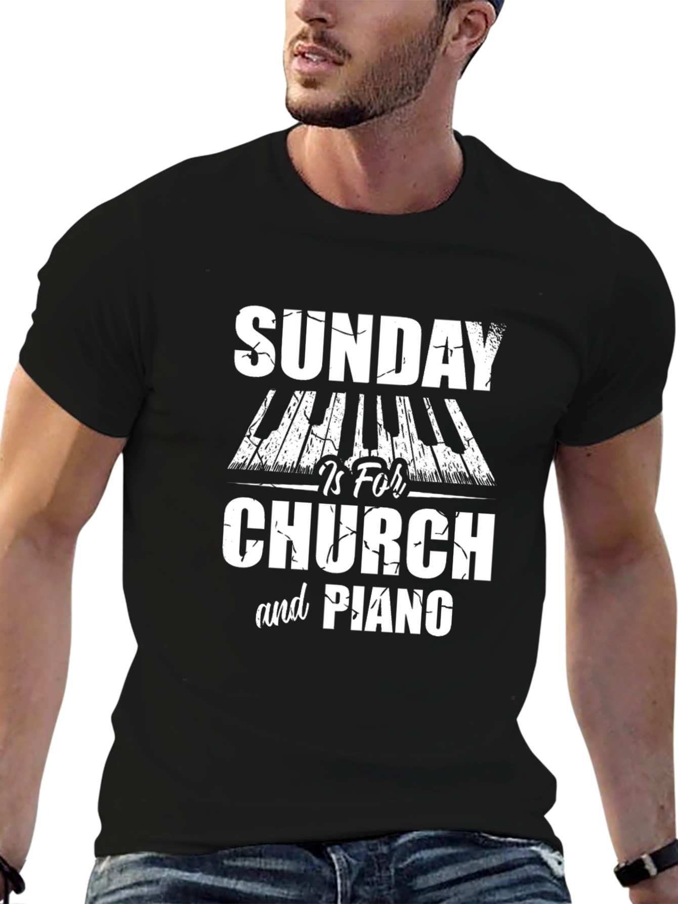 Sunday Church & Piano Graphic Tee
