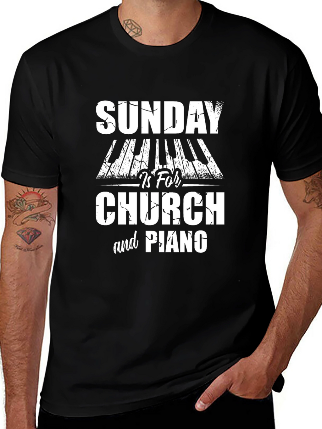 Sunday Church & Piano Graphic Tee