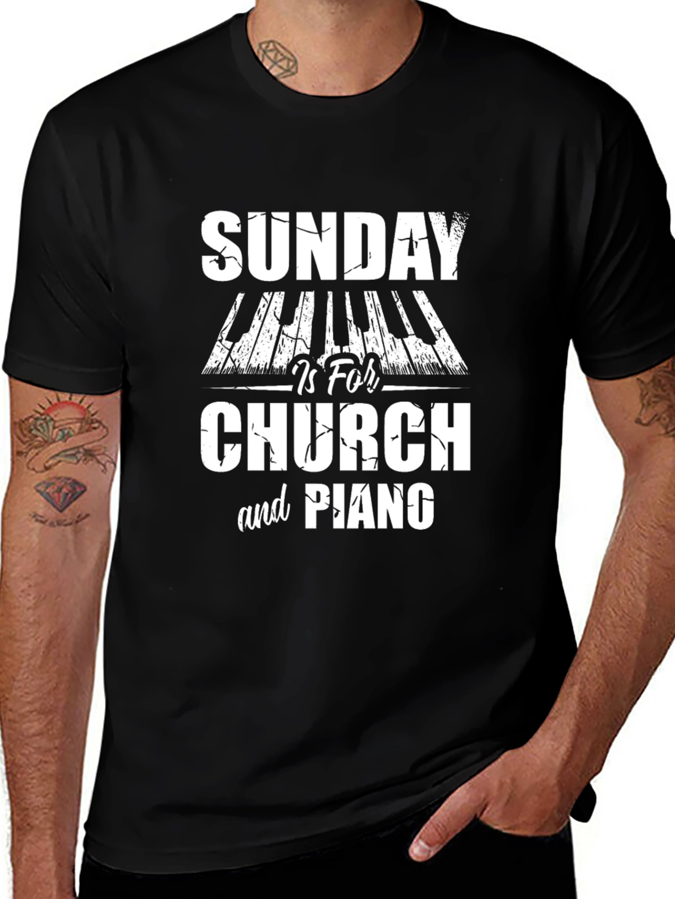 Sunday Church & Piano Graphic Tee