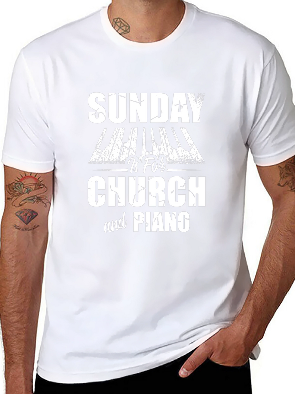 Sunday Church & Piano Graphic Tee