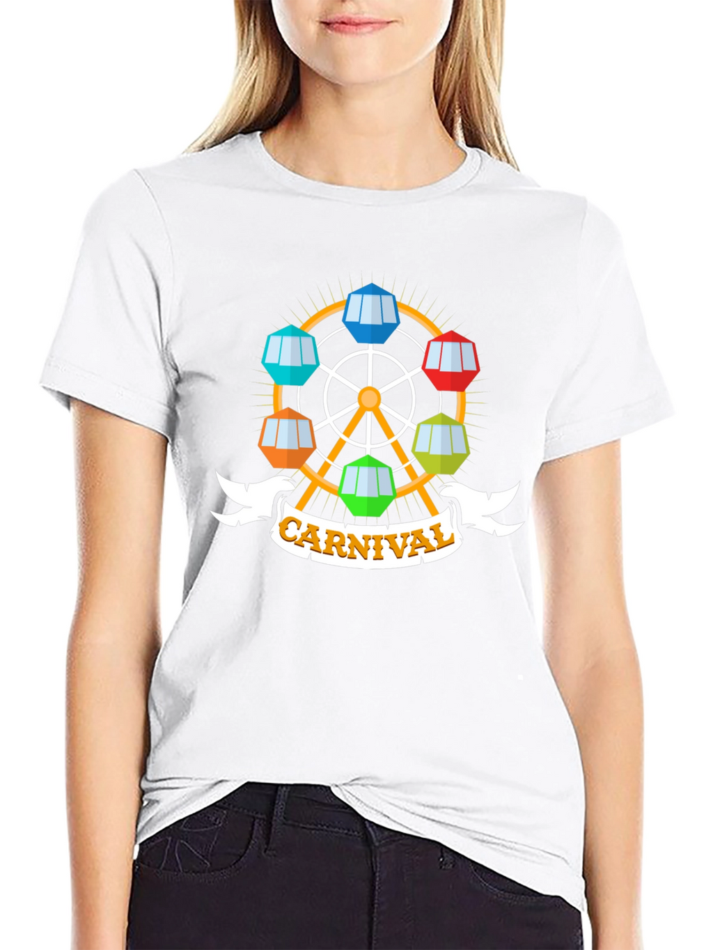 Carnival Ferris Wheel Graphic Tee - Black