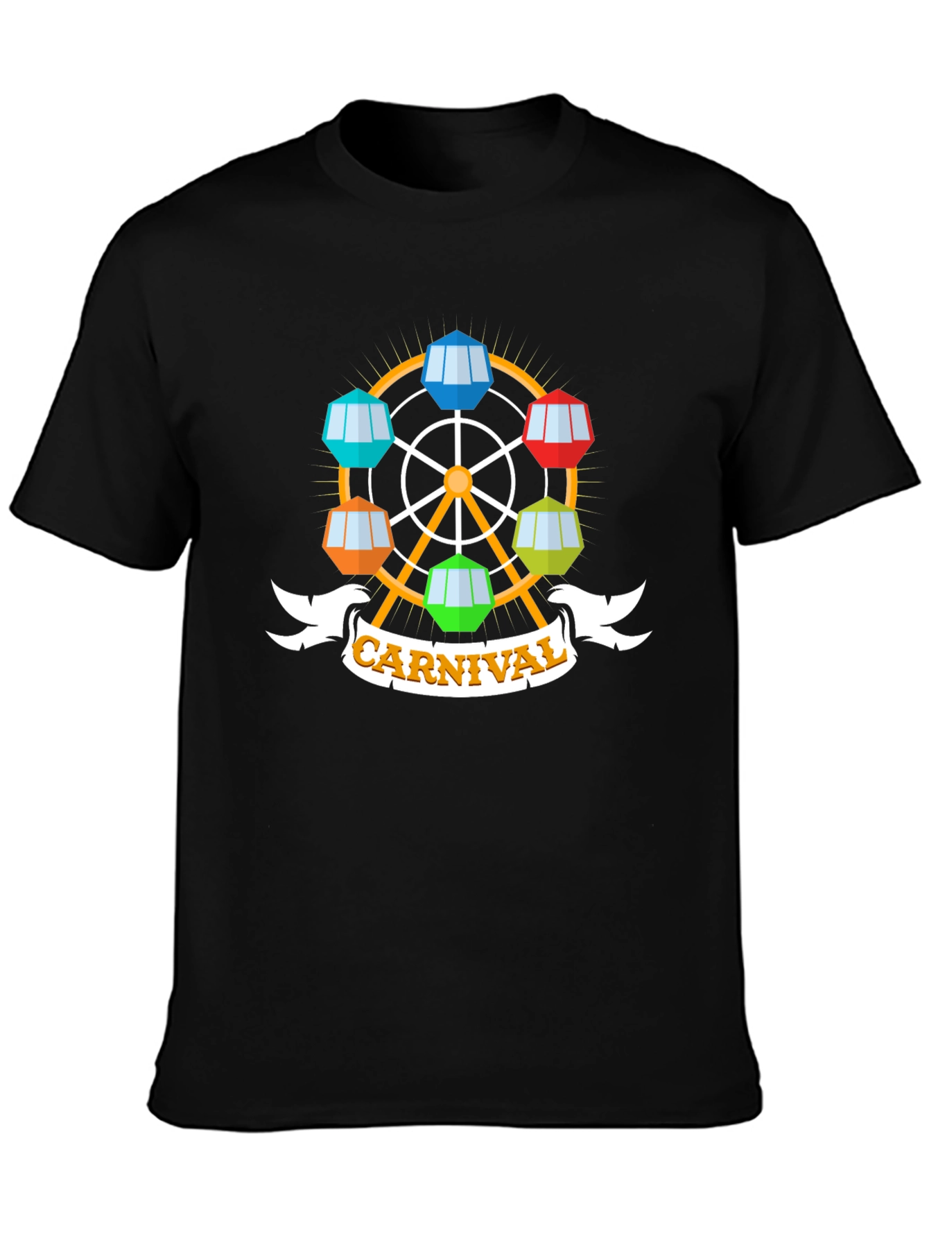 Carnival Ferris Wheel Graphic Tee - Black