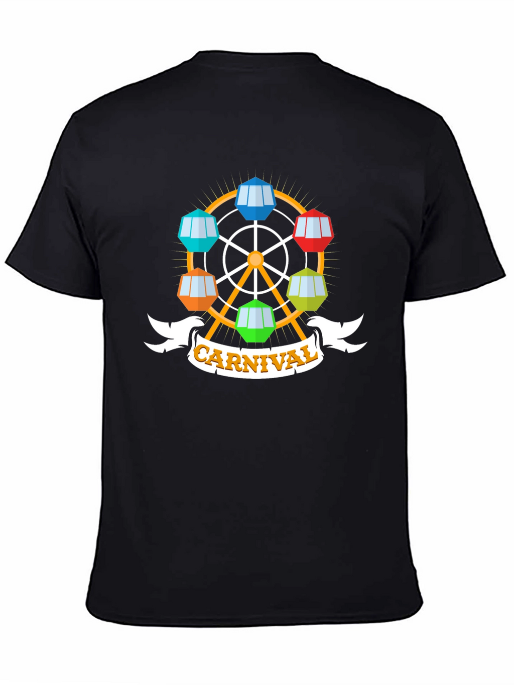 Carnival Ferris Wheel Graphic Tee - Black