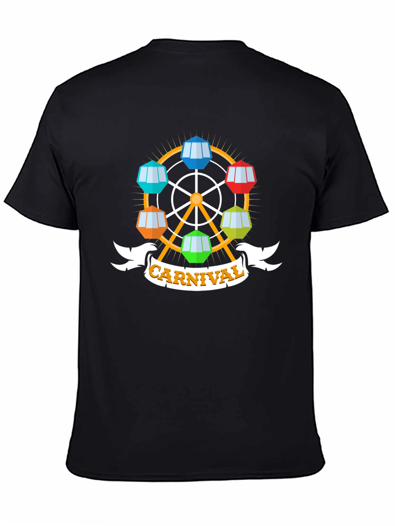 Carnival Ferris Wheel Graphic Tee - Black
