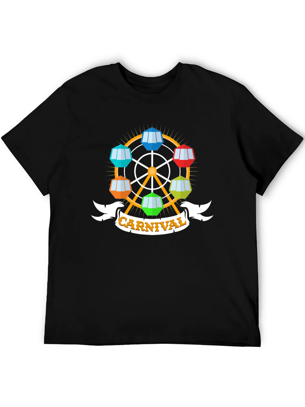 Carnival Ferris Wheel Graphic Tee - Black