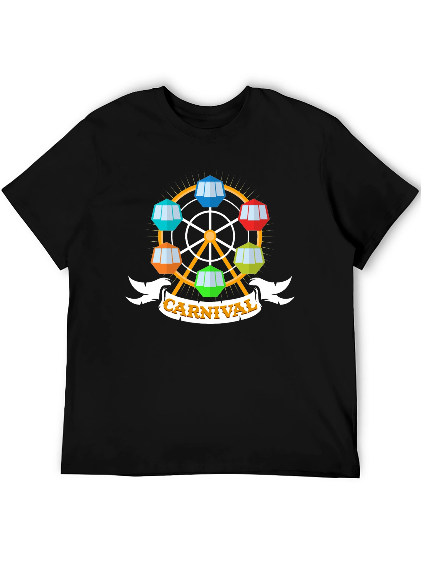 Carnival Ferris Wheel Graphic Tee - Black