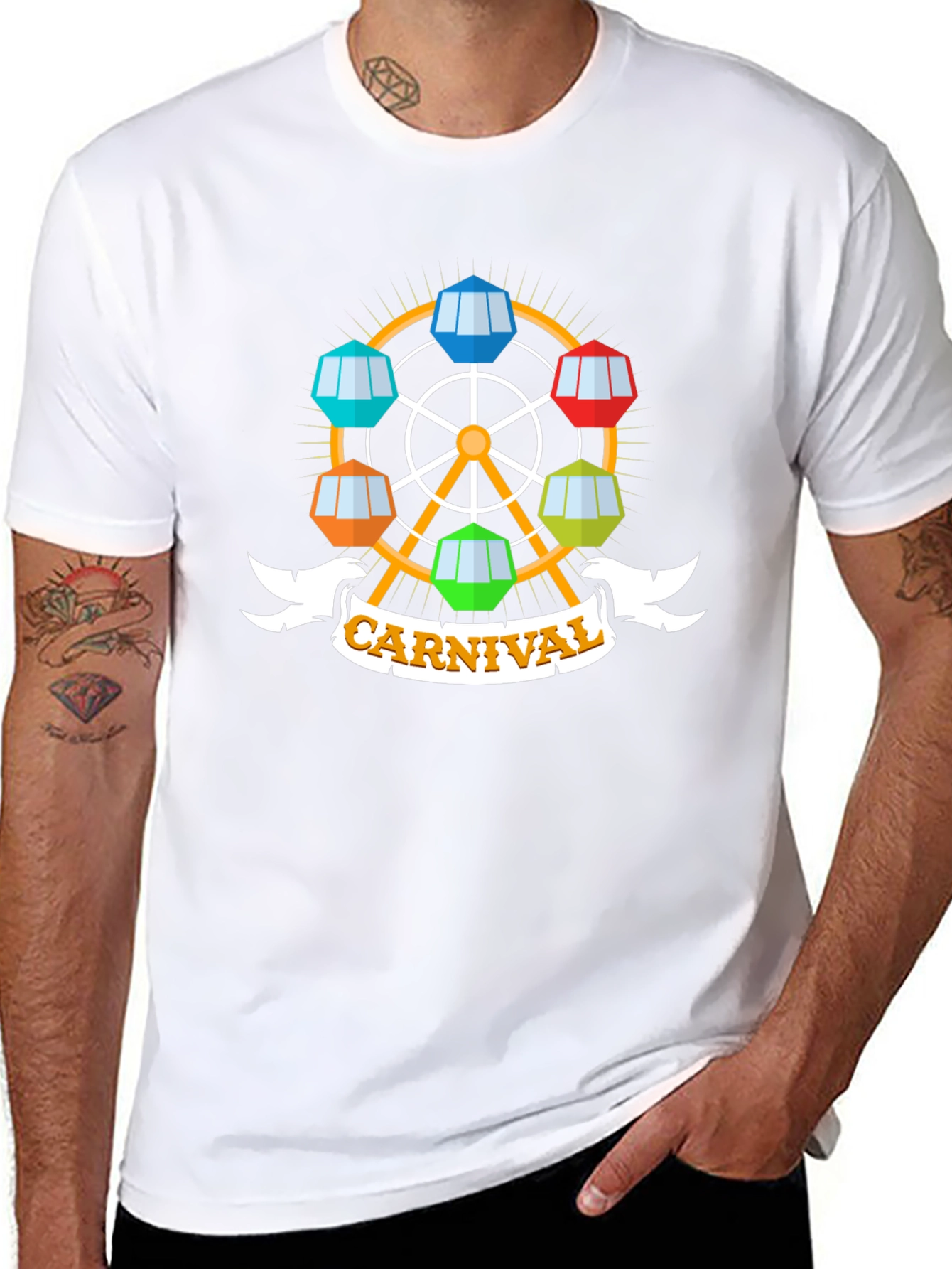 Carnival Ferris Wheel Graphic Tee - Black
