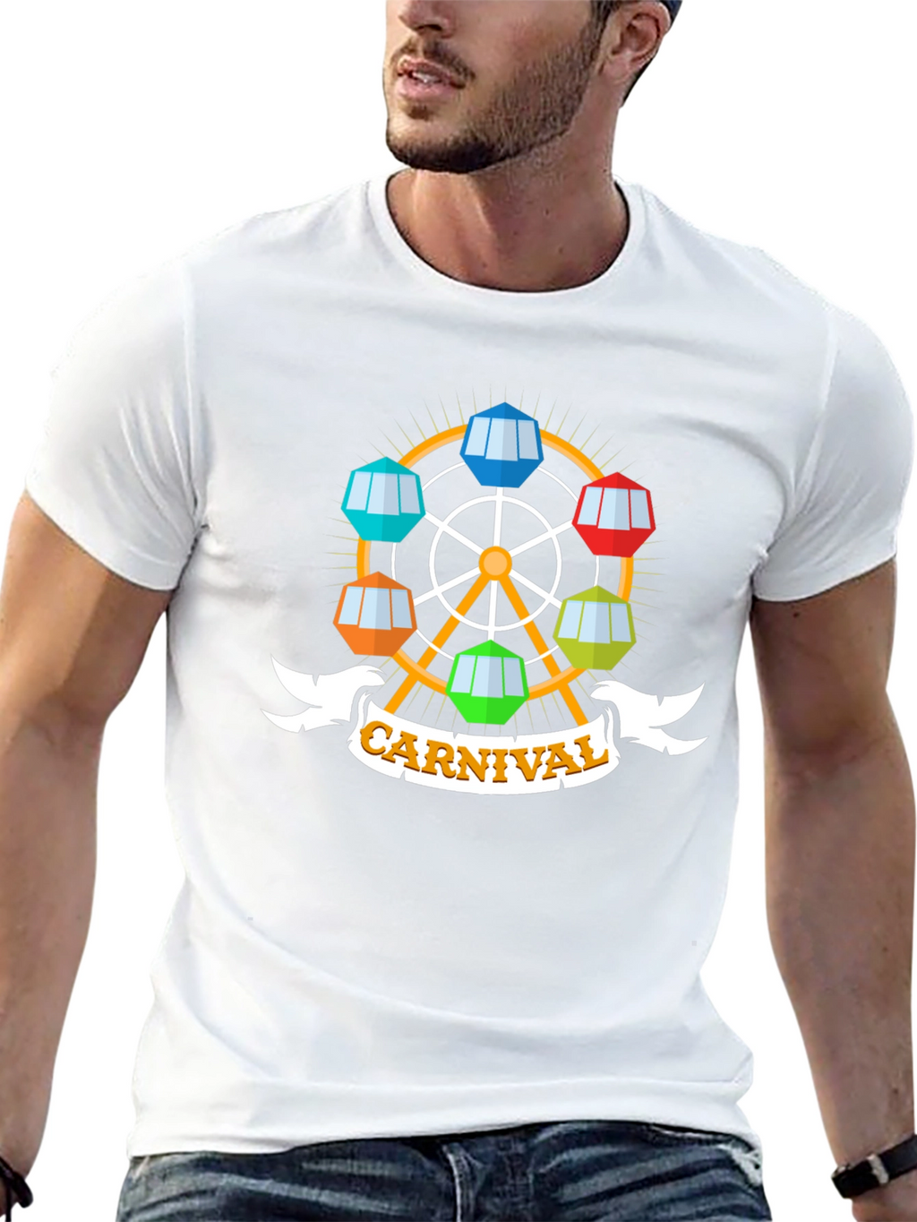 Carnival Ferris Wheel Graphic Tee - Black