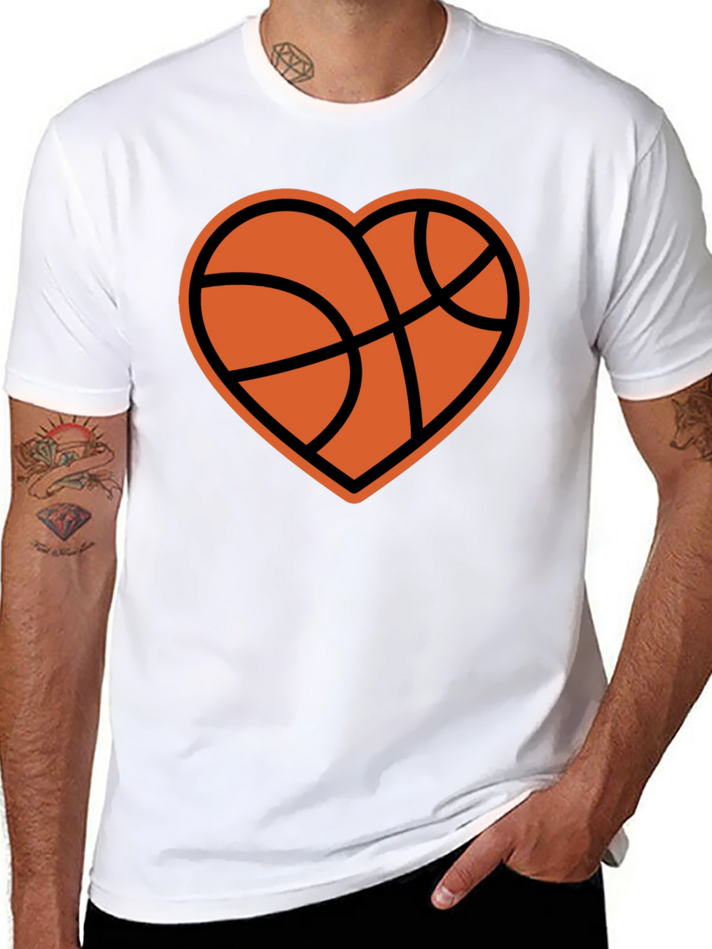 Basketball Heart Graphic T-Shirt