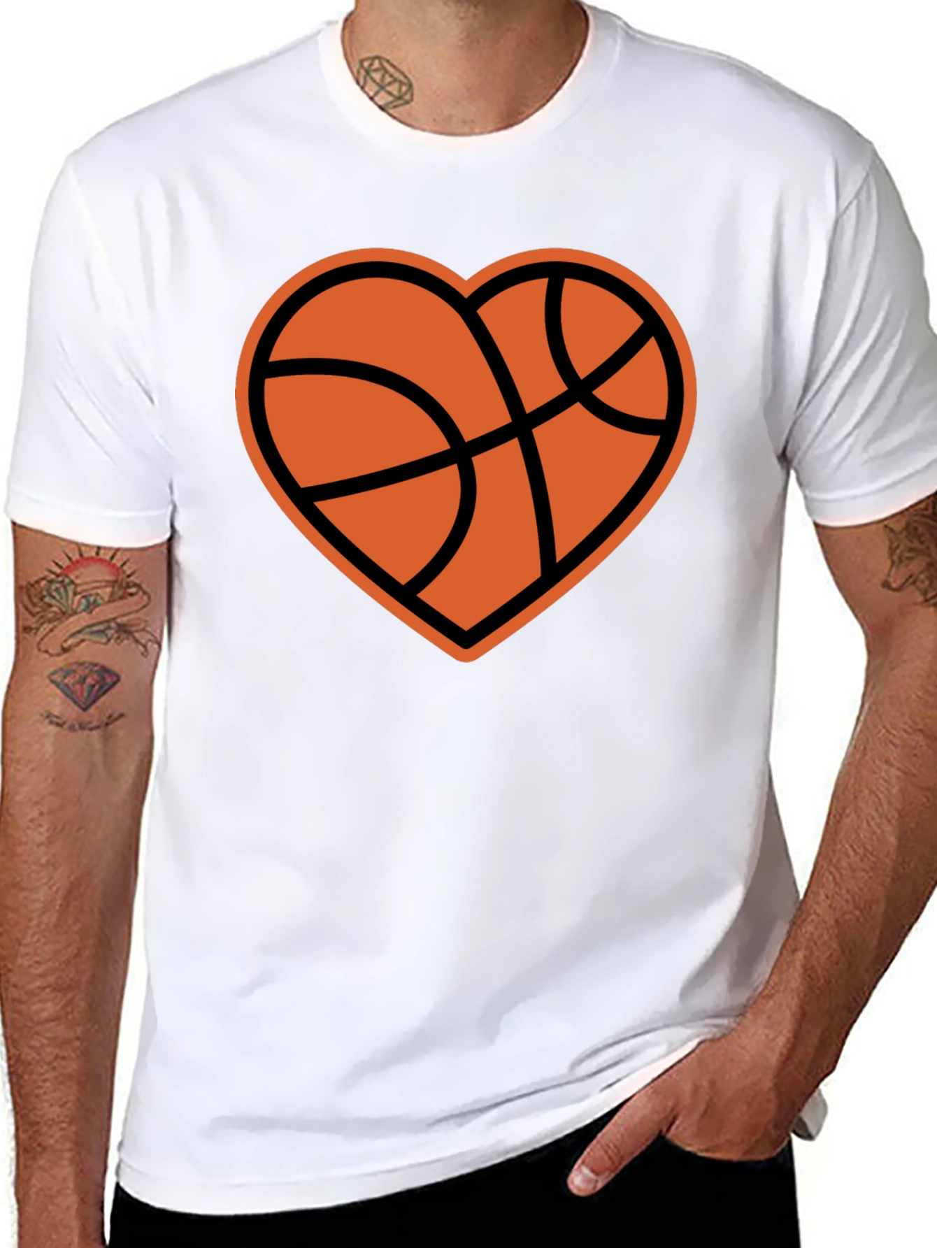Basketball Heart Graphic T-Shirt