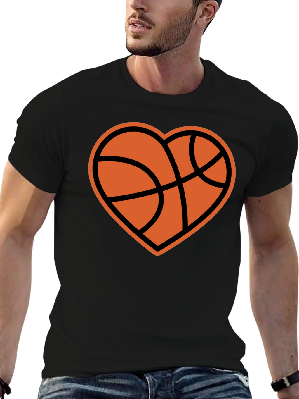 Basketball Heart Graphic T-Shirt