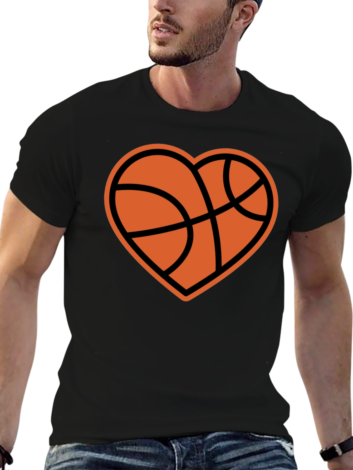 Basketball Heart Graphic T-Shirt