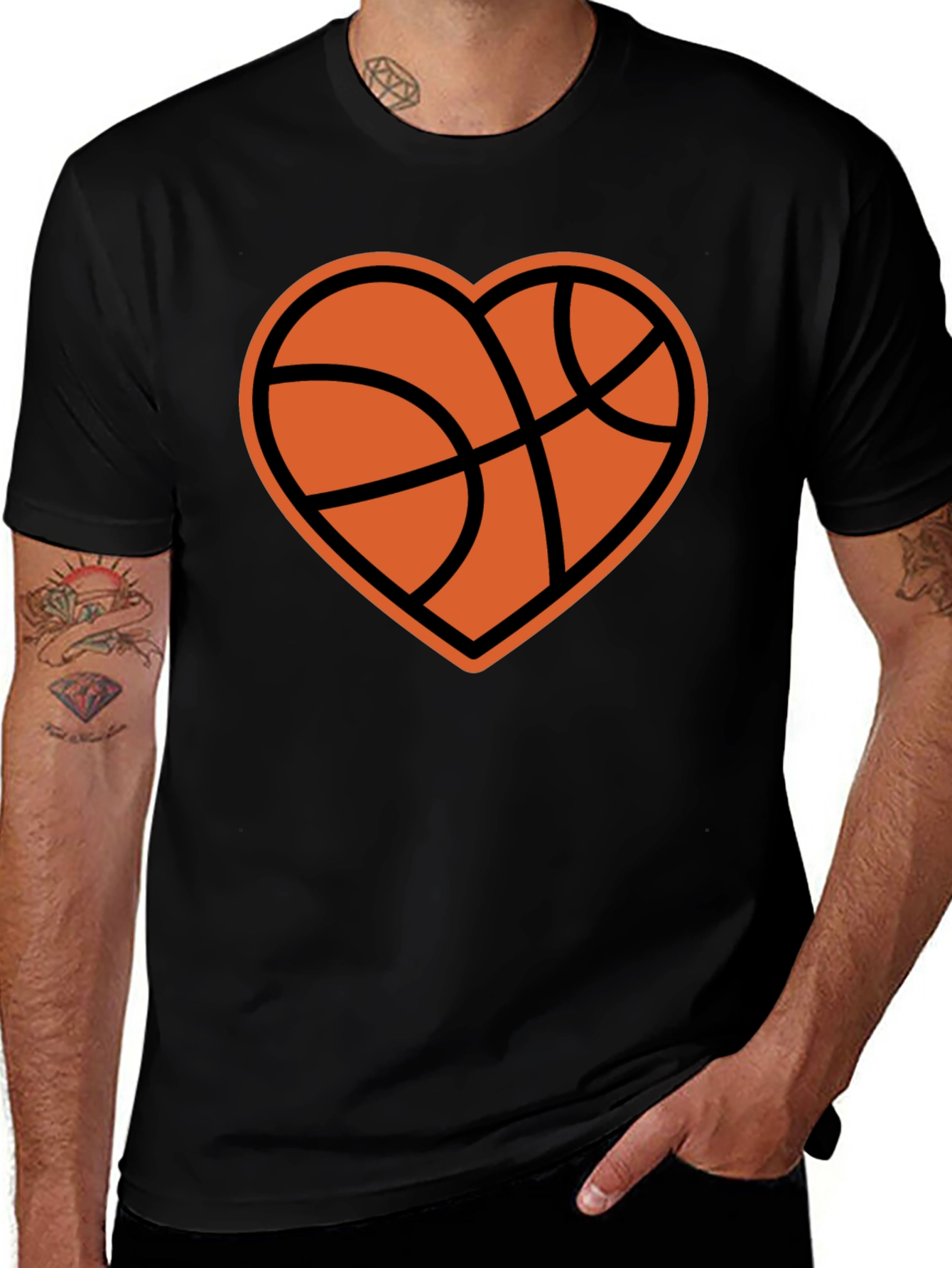 Basketball Heart Graphic T-Shirt