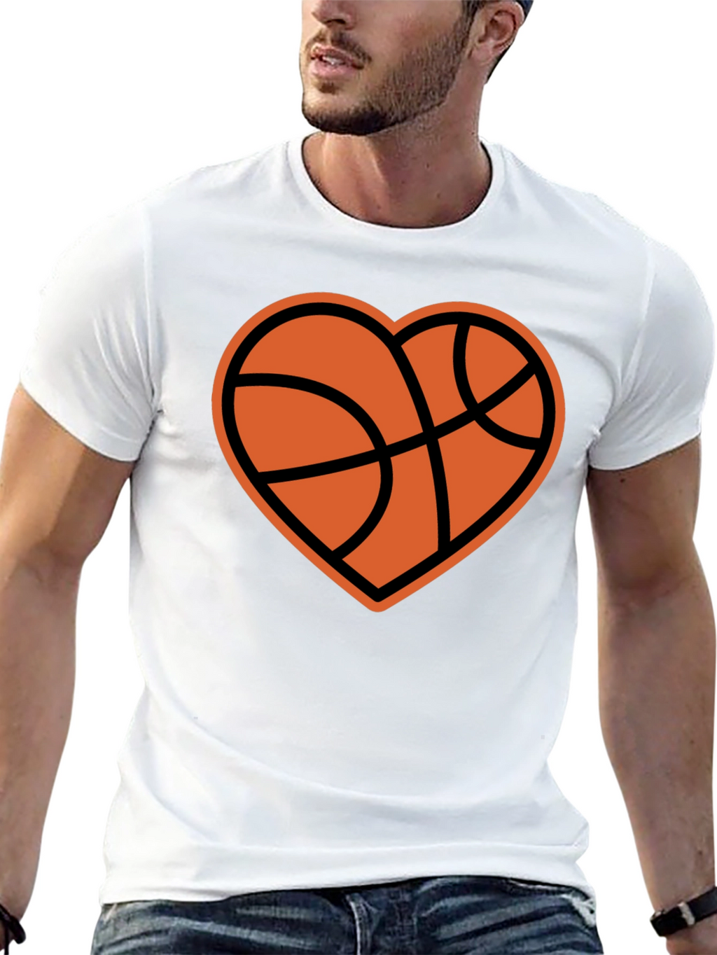 Basketball Heart Graphic T-Shirt