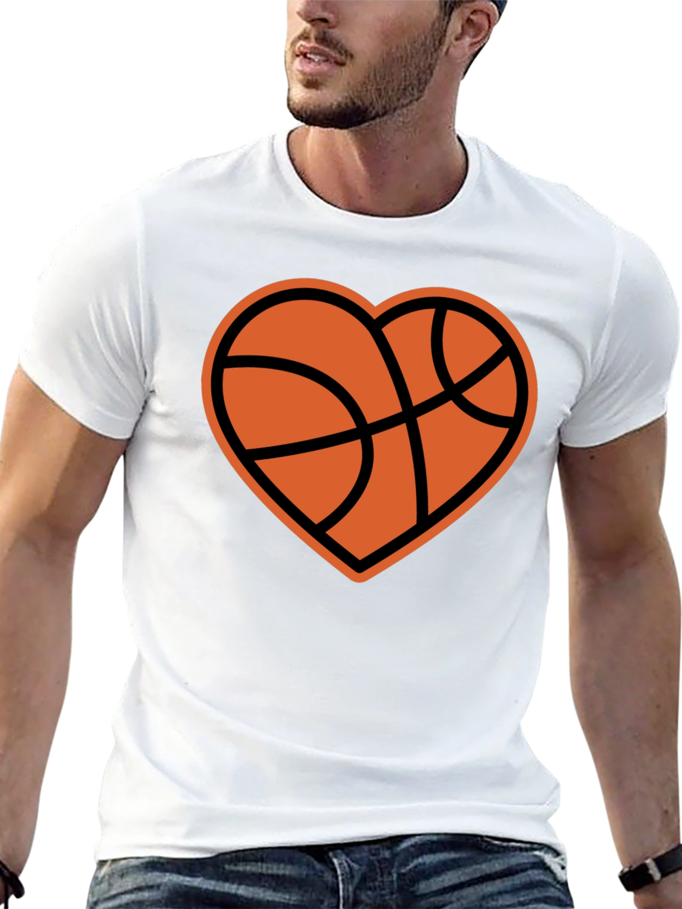 Basketball Heart Graphic T-Shirt