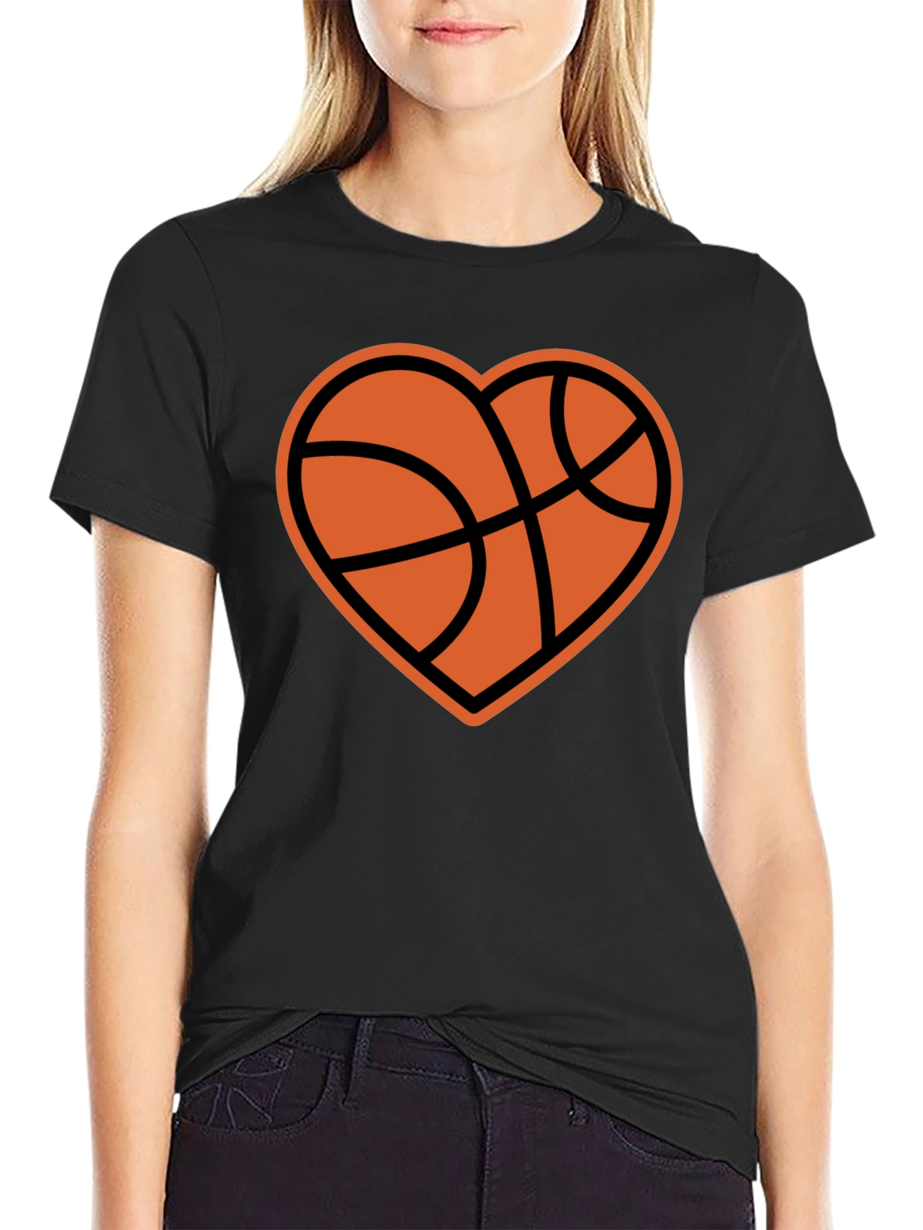 Basketball Heart Graphic T-Shirt