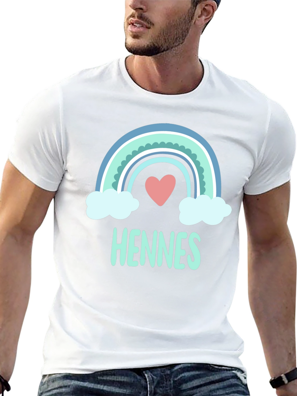 Cute Rainbow Heart Hennes T-Shirt