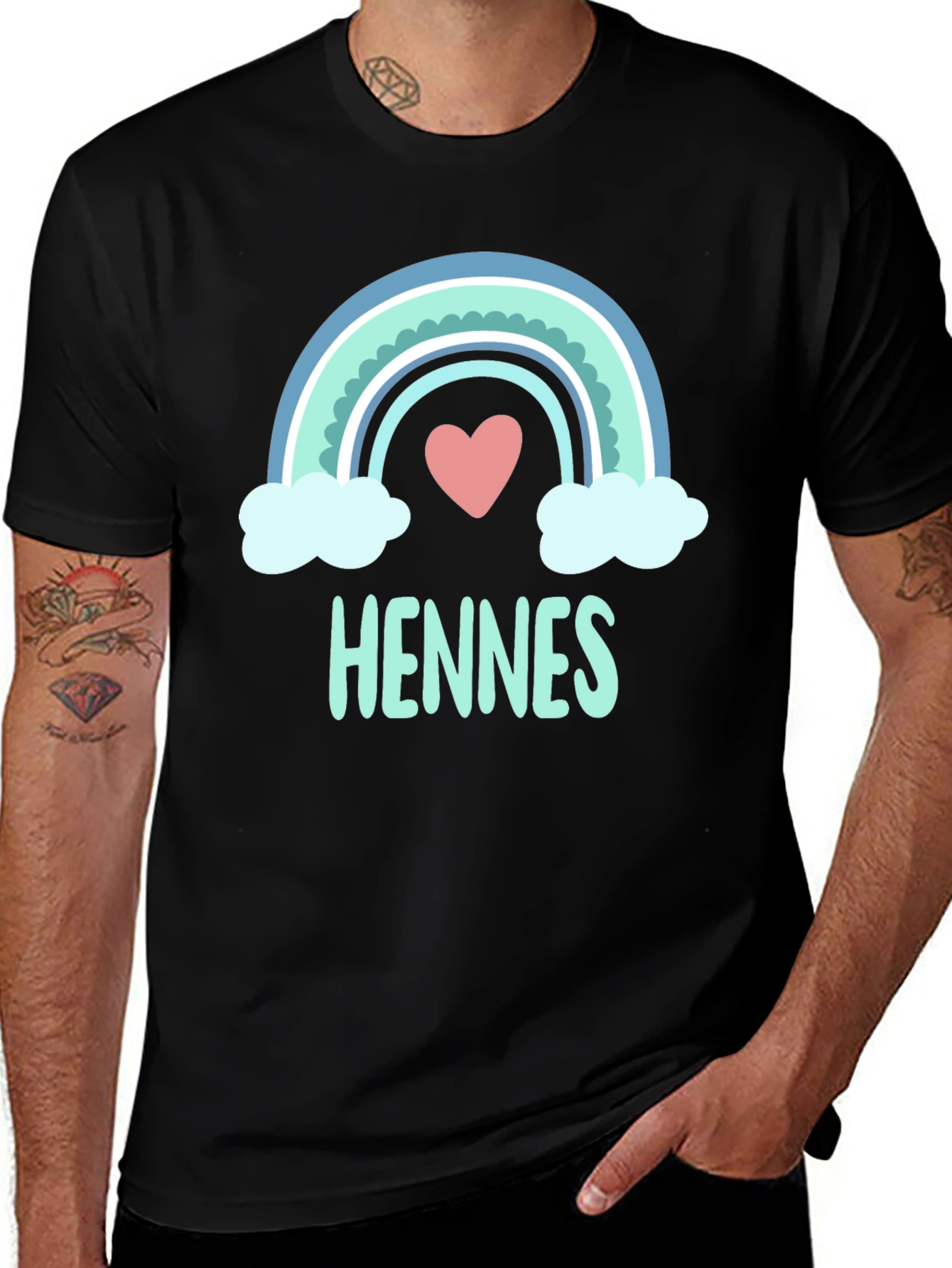 Cute Rainbow Heart Hennes T-Shirt