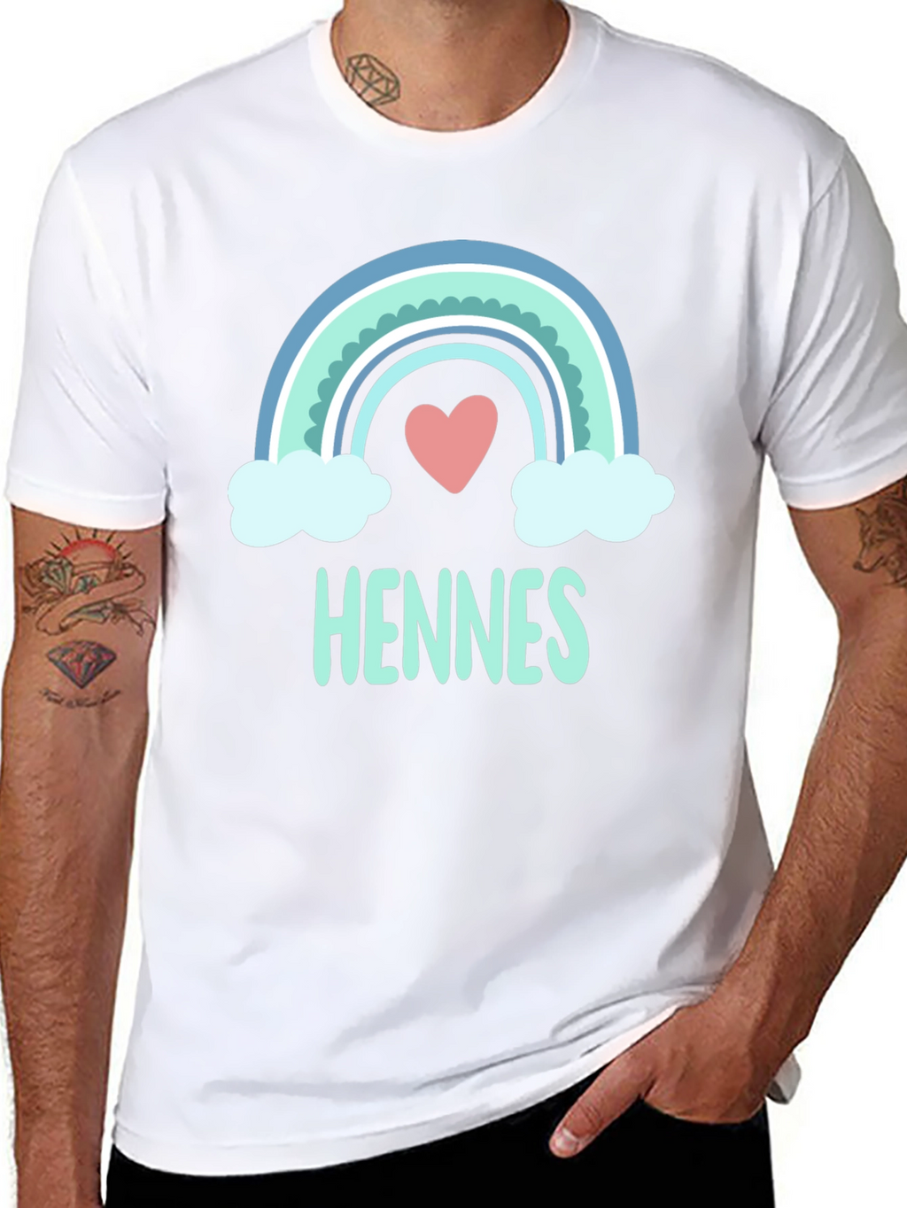 Cute Rainbow Heart Hennes T-Shirt