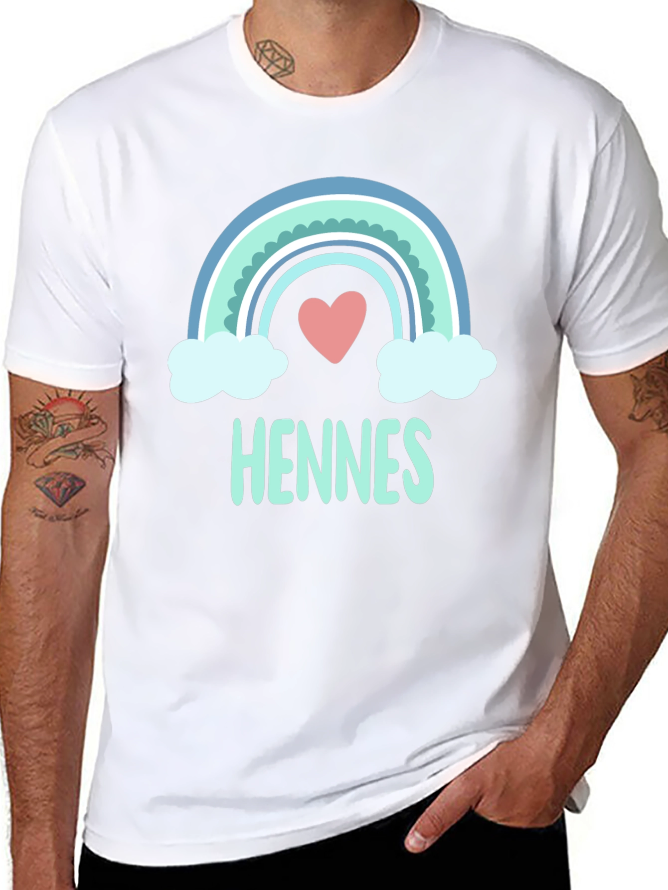 Cute Rainbow Heart Hennes T-Shirt