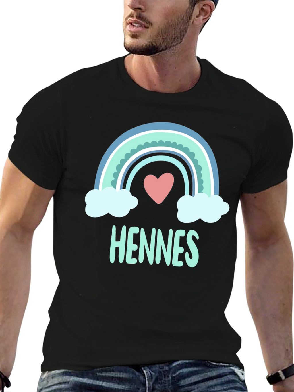 Cute Rainbow Heart Hennes T-Shirt