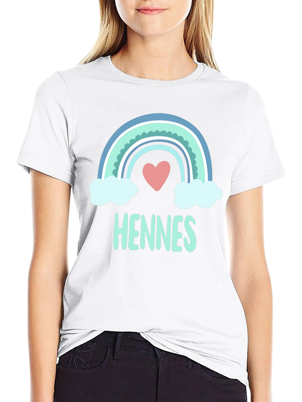Cute Rainbow Heart Hennes T-Shirt